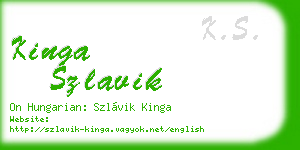 kinga szlavik business card
